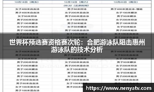 世界杯预选赛资格赛次轮：合肥游泳队阻击惠州游泳队的技术分析